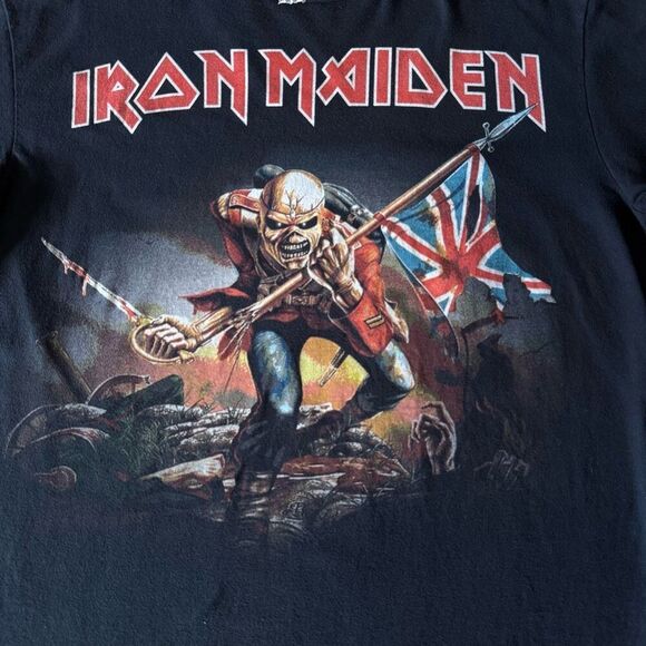 Vintage Iron Maiden Eddie The Trooper Black Shirt Size XL 2004 Y2K Heavy Metal - Picture 2 of 5